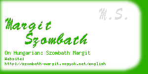 margit szombath business card